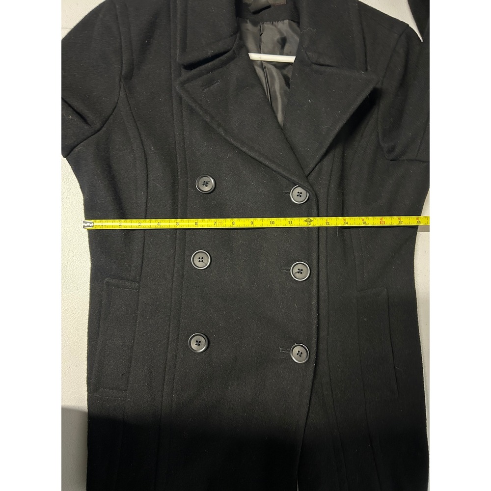 Jason Kole Pea Coat Womens M Black Wool Blend Double Breasted Classic Jacket - Picture 5 of 9